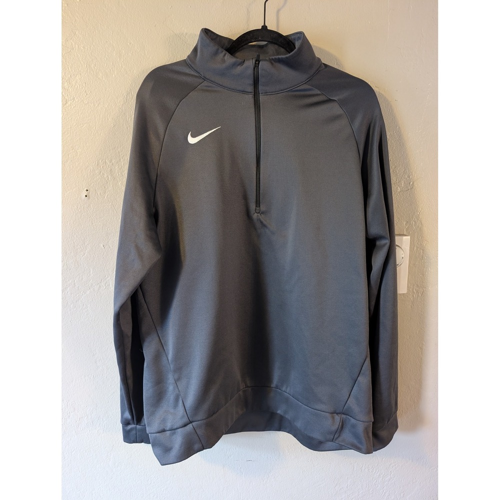 Nike Mens Team Therma Dri Fit Dark Gray 1/4 Zip size L